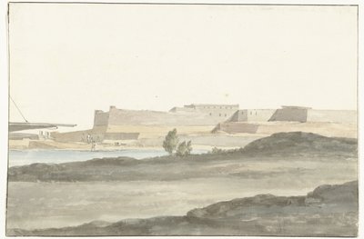 Widok na zamek w porcie Barletta Vue du Château, qui domine le port de Barletta (tytuł przedmiotu) Voyage en Italy i Sicile et à Malte - 1778 (tytuł serii) autorstwa Louis Ducros