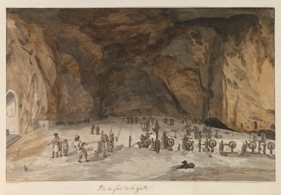 Wnętrze furgonetki Santa Maria Capella Widok z dołu Groty (tytuł na obiekcie) Podróże po Włoszech, Sycylii i Malcie - 1778 (tytuł serii) autorstwa Louis Ducros