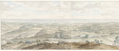 Panorama vanaf Collis Minervalis Widok ogólny ze szczytu Collis Minervalis (tytuł na obiekcie) Podróże po Włoszech, Sycylii i Malcie - 1778 (tytuł serii) autorstwa Louis Ducros