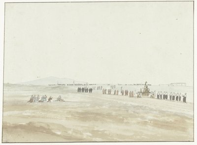 Procesja w de omgeving van Cerignola Procesja opuszczająca Cerignola (tytuł na przedmiocie) Podróże po Włoszech, Sycylii i Malcie - 1778 (tytuł serii) autorstwa Louis Ducros