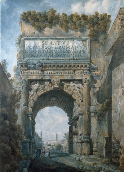 Łuk Tytusa, Rzym (akwarela) autorstwa Louis Ducros