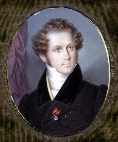 Portret Vincenzo Belliniego (1801 - 1835) Miniatura Dupré. Muzeum Scali. Mediolan. autorstwa Louis Dupré
