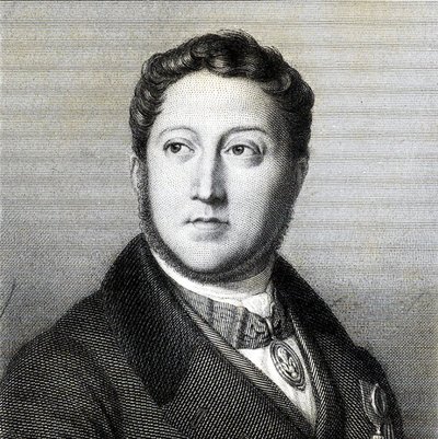 Portret kompozytora Gioachino Antonio Rossiniego 1792-1868, 1836. autorstwa Louis Dupré