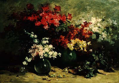 Martwa natura z wiosennych kwiatów (olej na płótnie) autorstwa Louis Emile Minet