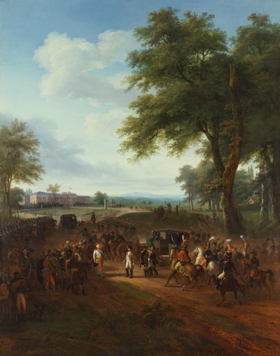 Napoleon przyjęty przez Fryderyka księcia Wirtembergii, 2 października autorstwa Louis Etienne Watelet
