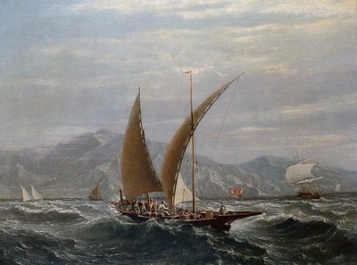 Tartan śródziemnomorski (olej na płótnie) autorstwa Louis Eugene Gabriel Isabey