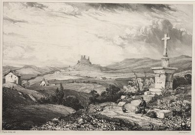 Zamek Larderole, Owernia autorstwa Louis Eugene Gabriel Isabey