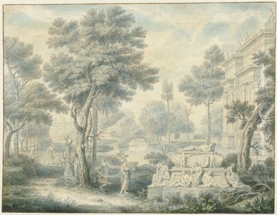 Arkadyjski krajobraz z grobowcem autorstwa Louis Fabritius Dubourg