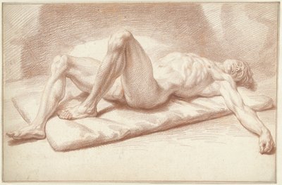 Akt męski, leżący na plecach autorstwa Louis Fabritius Dubourg