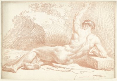 Akt męski, leżący, widziany od tyłu autorstwa Louis Fabritius Dubourg