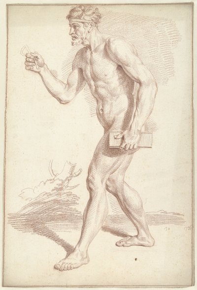 Mężczyzna nago, idąc, w lewo autorstwa Louis Fabritius Dubourg