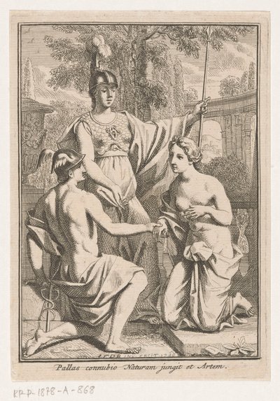Minerwa ponownie łączy Merkurego i personifikację natury autorstwa Louis Fabritius Dubourg