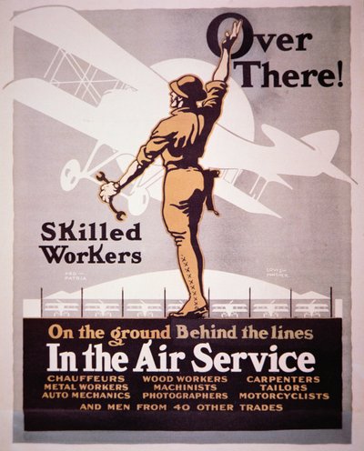 Amerykański plakat rekrutacyjny dla Air Service (kolor lito) autorstwa Louis Fancher