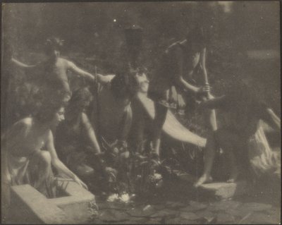 Tancerze na brzegu stawu [Dancers Posed at the Edge of a Pond]. autorstwa Louis Fleckenstein