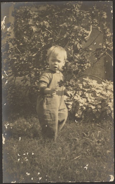 [Portret dziecka w ogrodzie] autorstwa Louis Fleckenstein