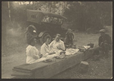 [Scena pikniku przy drodze] autorstwa Louis Fleckenstein