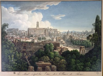 Widok na Kapitol z Ogrodów Farnese autorstwa Louis Francois Cassas