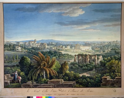 Widok na Wzgórze Celian, Rzym, ok. 1800 autorstwa Louis Francois Cassas