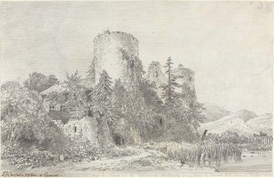 Widok na zamek w Saconnex autorstwa Louis Francois Cassas