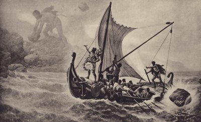 Ulisses szydzi z Cyklopa autorstwa Louis Frederic Schutzenberger