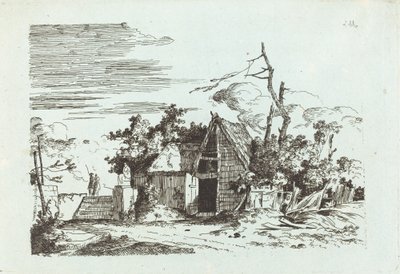 Rustykalna stodoła autorstwa Louis Gabriel Moreau the Elder