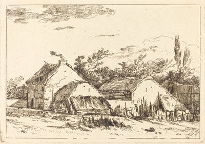 Dwie stodoły autorstwa Louis Gabriel Moreau the Elder
