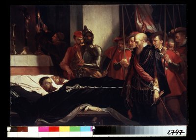 „Ostatnie daniny złożone hrabiemu Horn Philippe de Montmorency (1524-1568) i Lamoralowi, hrabiemu Egmont (1522-1568) na łożu śmierci, straconym za zdradę stanu po zebraniu się w buncie Gueux (początek Wojna osiemdziesięcioletnia (cztery autorstwa Louis Gallait