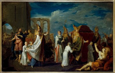 La translation des reliques de Saint Augustin, szkic do obrazu w refektarzu klasztoru Petits-Pères (kościół Notre-Dame-des-Victoires), obecna 2. dzielnica, ok. 1698-1708 (olej) autorstwa Louis Galloche