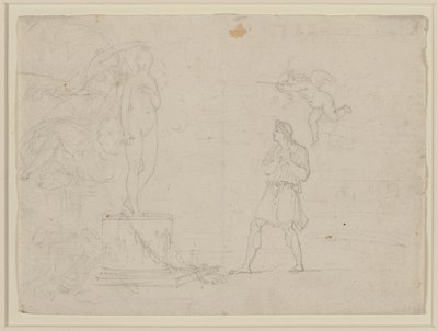 Studium dla Pigmaliona i Galatei, ok. 1797 (kreda na papierze) autorstwa Louis Gauffier
