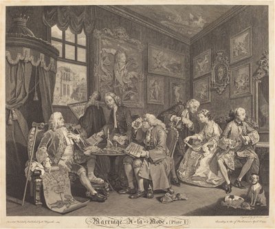 Małżeństwo a la Mode: pl.1 autorstwa Louis Gerard Scotin after William Hogarth