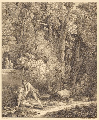 Przedsiębiorczy wieśniak autorstwa Louis Germain and Charles Emmanuel Patas after Louis Gabriel Moreau