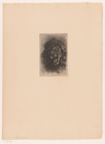 głowa lwa Tête de lion (tytuł na obiekcie) autorstwa Louis Ghémar