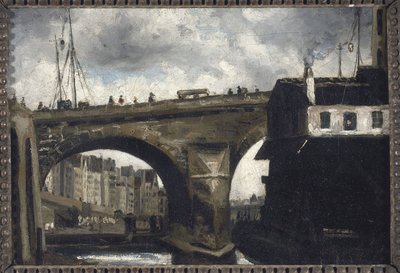 Most Notre-Dame i pompa autorstwa Louis Godefroy Jadin