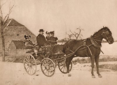 Mężczyźni i kobiety w powozie konnym, 1937 autorstwa Louis Guichard
