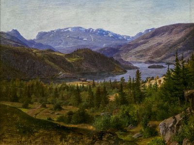 Widok na fiord Slidre autorstwa Louis Gurlitt