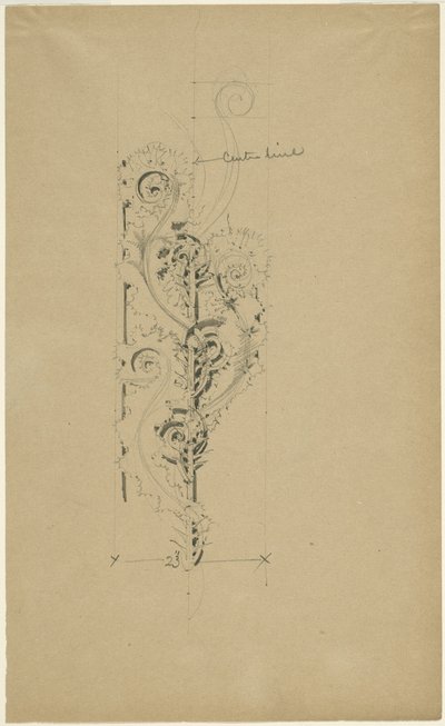 McVickers Theater: Szkic dla zespołu Untitled Ornamental Band autorstwa Louis H. Sullivan