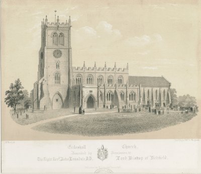 Kościół Eccleshall: litografia, bd [ok. 1840] (druk) autorstwa Louis Haghe