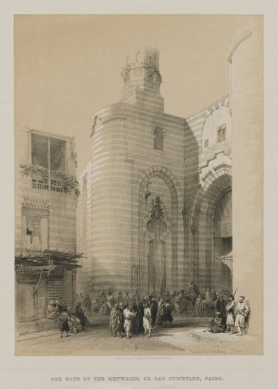 Egipt i Nubia, tom III: Brama Metwaleys, Kair, 1848. autorstwa Louis Haghe