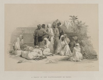 Egipt i Nubia, tom III: Na targu niewolników w Kairze, 1849. autorstwa Louis Haghe