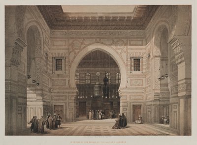 Egipt i Nubia, tom III: Wnętrze meczetu sułtana El Ghoree, 1849. autorstwa Louis Haghe