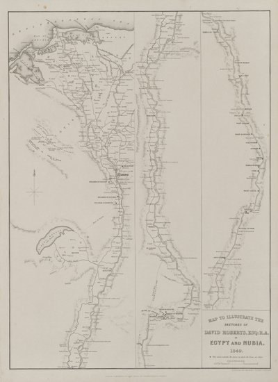 Egipt i Nubia, Tom III: Mapa do zilustrowania szkiców Davida Robertsa, Esq...1849, 1849. autorstwa Louis Haghe