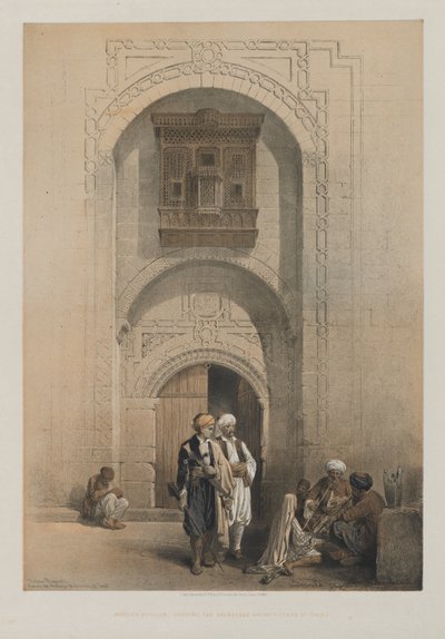 Egipt i Nubia, tom III: Nowoczesna rezydencja, przedstawiająca arabeskową architekturę Kairu, 1849 r. autorstwa Louis Haghe