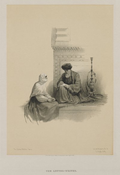 Egipt i Nubia, Tom III: The Letter-Writer, Kair, 1849. autorstwa Louis Haghe
