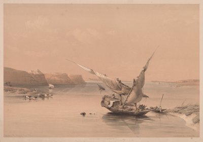 Egipt i Nubia: Tom II - nr 6, Podejście do twierdzy Ibrim, Nubia autorstwa Louis Haghe