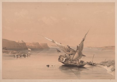 Egipt i Nubia: Tom II - nr 6, Podejście do twierdzy Ibrim, Nubia, 1838. autorstwa Louis Haghe