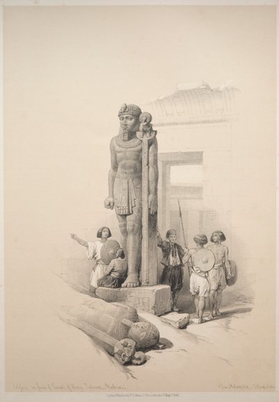 Egipt i Nubia: Tom II - nr 7, Kolosy w Wady Saboua, 1838. autorstwa Louis Haghe