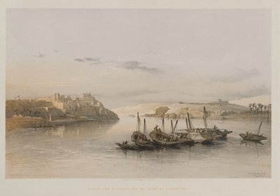 Egipt i Nubia, tom II: Widok ogólny Esouan i wyspy Elefantyna, 1848. autorstwa Louis Haghe