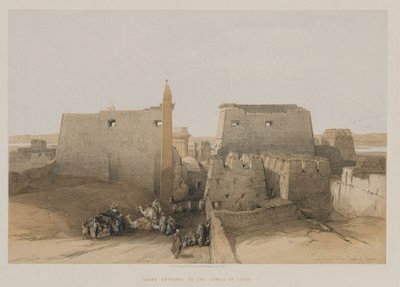 Egipt i Nubia, tom II: Wielkie wejście do świątyni w Luksorze, 1848. autorstwa Louis Haghe