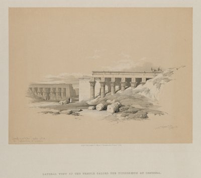 Egipt i Nubia, Tom II: Boczny Widok Świątyni zwanej Tyfonem w Denderze, 1848. autorstwa Louis Haghe