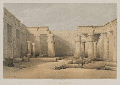 Egipt i Nubia, tom II: Medinet Abou, Teby, 1847. autorstwa Louis Haghe